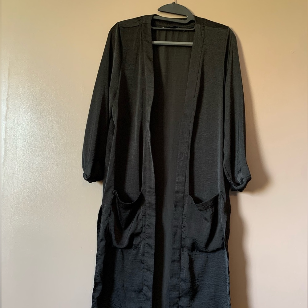 Long black cardigan
